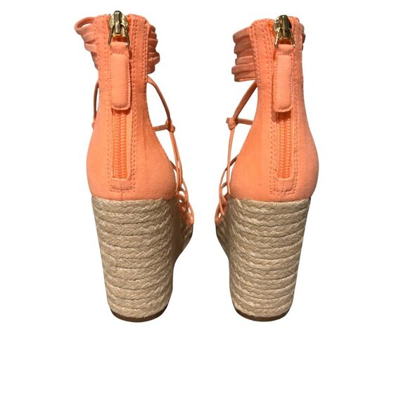 Jennifer Lopez Callie Coral Strappy Espadrille Wedge Sandals Size 7M - Picture 3 of 7